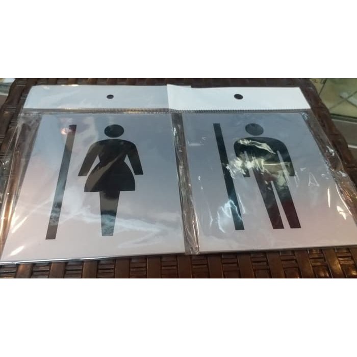 

JUAL SIGN LABEL STICKER TOILET FEMALE / MALE PERPC UK 12X10CM