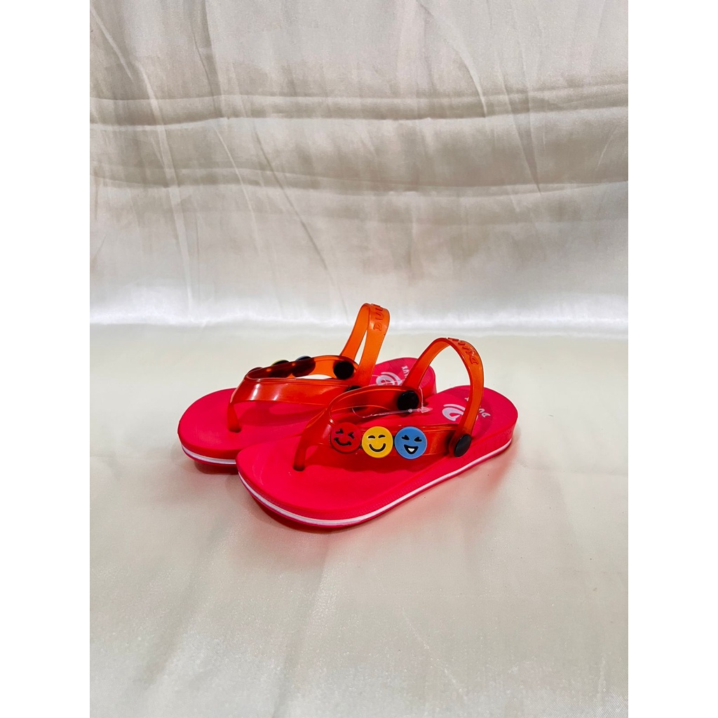 DX-397E Sandal Jepit Anak Perempuan Karakter Emoji Smile / Sandal Jepit Karet Anak Cewek Tali Belakang Merek Dulux Size 20-25