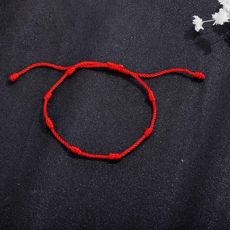 Lucky Red String Bracelet Kabbalah Amulet 7 Knots Protection Rope Man Women Gift