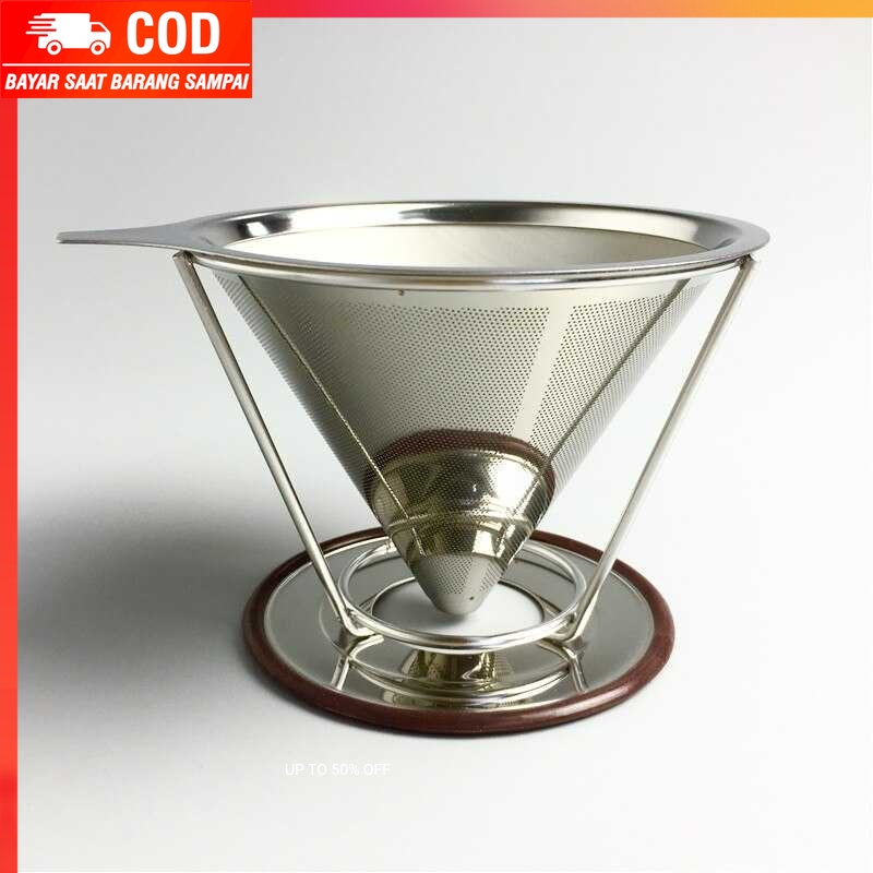 (100% BARANG ORI) One Two Cups Filter Penyaring Kopi V60 Double Layer Large - F-412