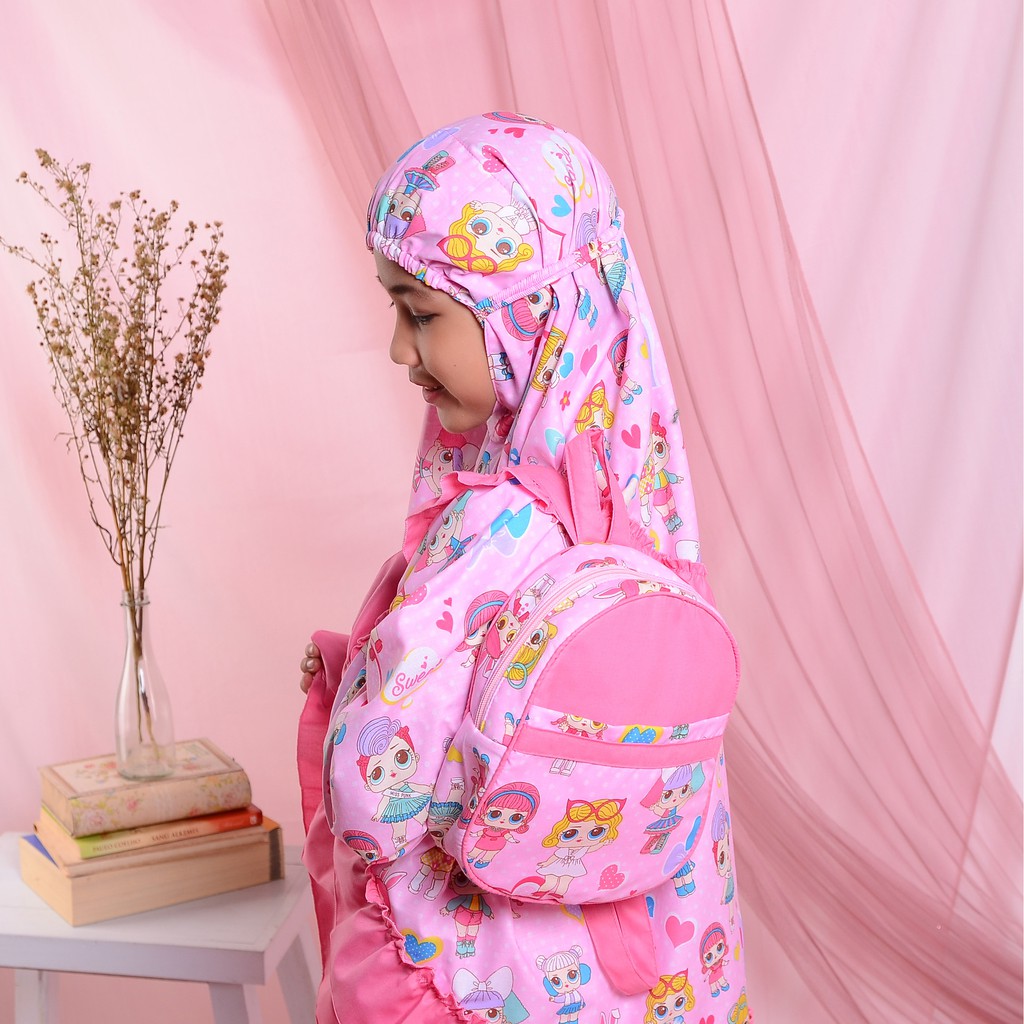 MUKENA BALI TASIK - MUKENA ANAK KATUN LOL SURPRISE TAS BULAT &amp; TAS RANSEL
