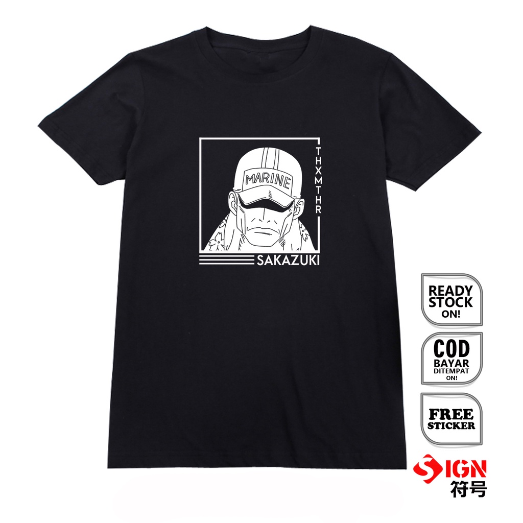 KAOS ANIME MANGA MARINE ONE PIECE SAKAZUKI BAJAK LAUT WIBU OTAKU BAJU JEPANG JAPAN CULTURE RORONOA S