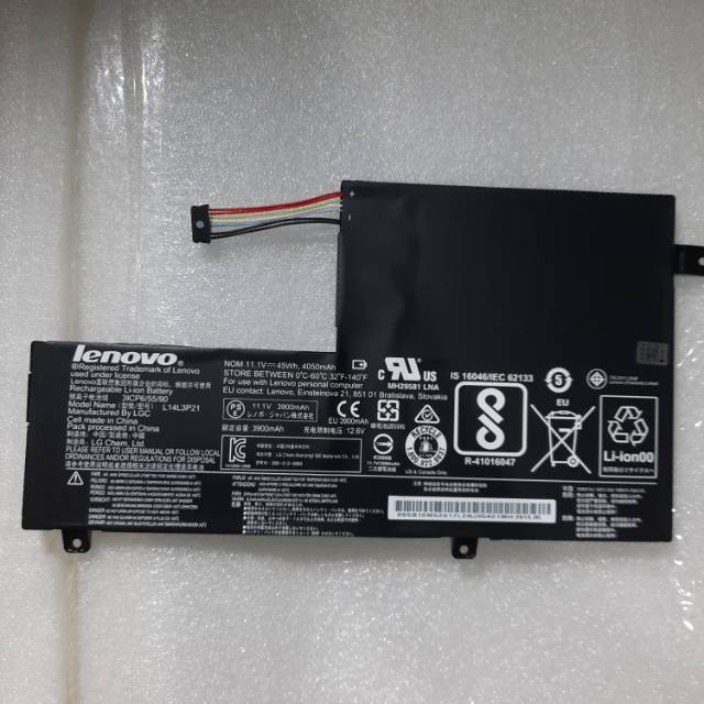 Original Baterai Lenovo Flex 3 1470 1480 1580 L14M3P21 L14L3P21