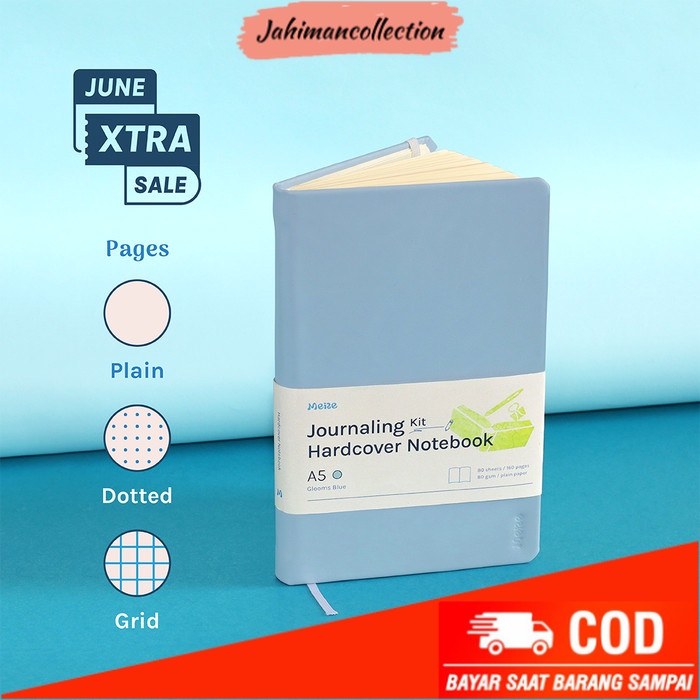 

✨ BISA COD ✨ Journaling Hardcover Notebook A5 | Glooms Blue, Plain Paper - NOT CORRUGATED, Plain