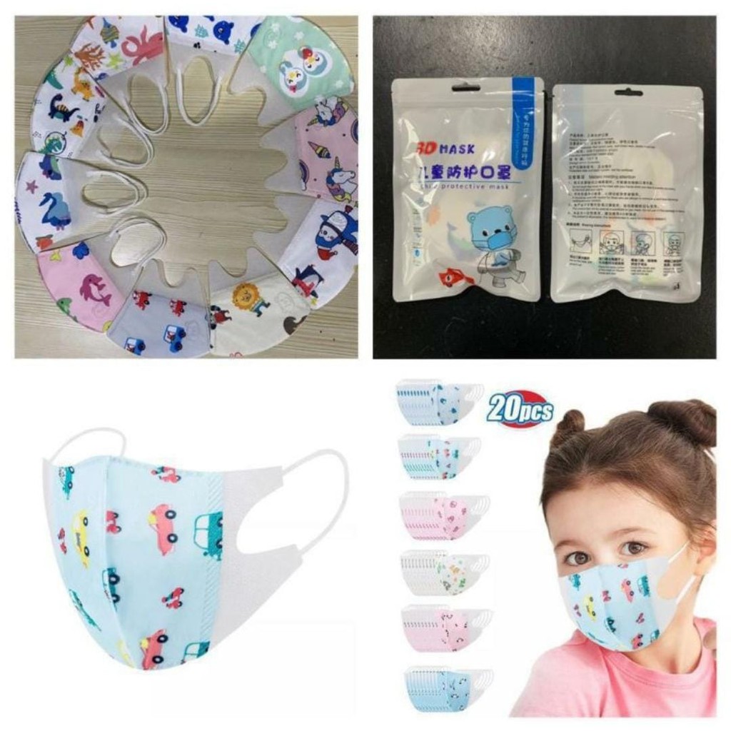 MASKER KARAKTER ANAK DUCK BILL CAREION isi 20pc MASKER DUCKBILL ANAK USIA 0-3THN /4-12THN (COWOK CEW