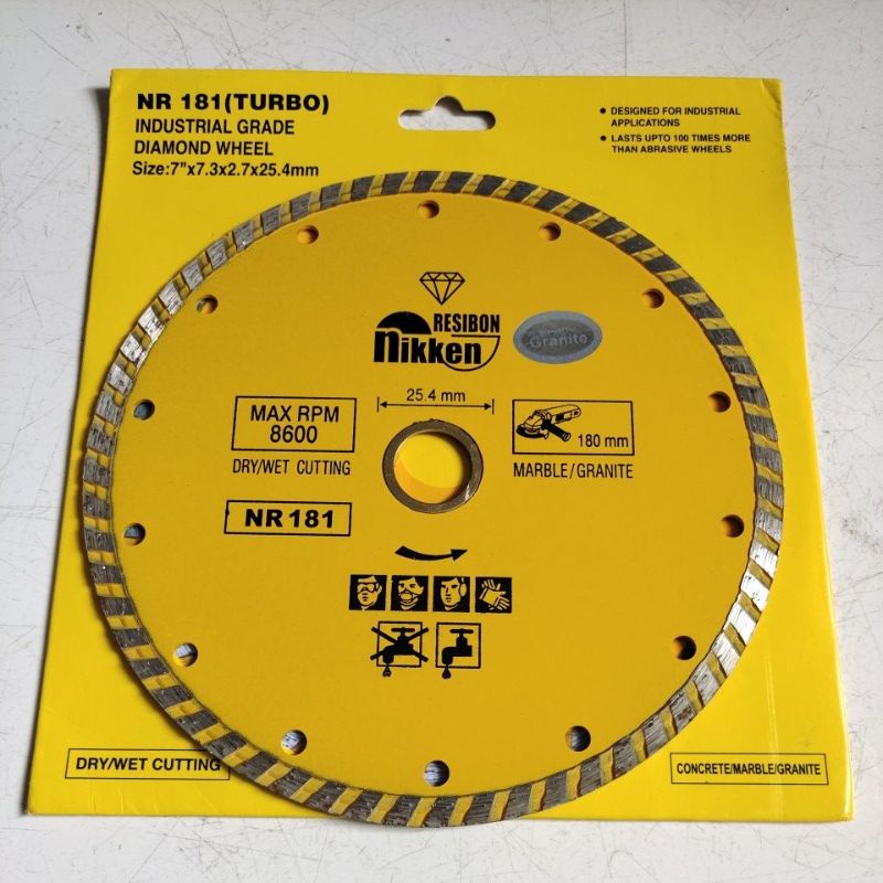 nikken resibon diamond wheel 7&quot; turbo / nikken resibon pisau potong granite 7&quot; turbo