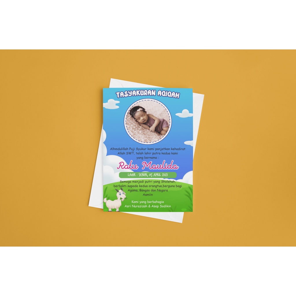 

STICKER AQIQAH / LABEL TASYAKURAN KELAHIRAN ukuran 9x6 cm