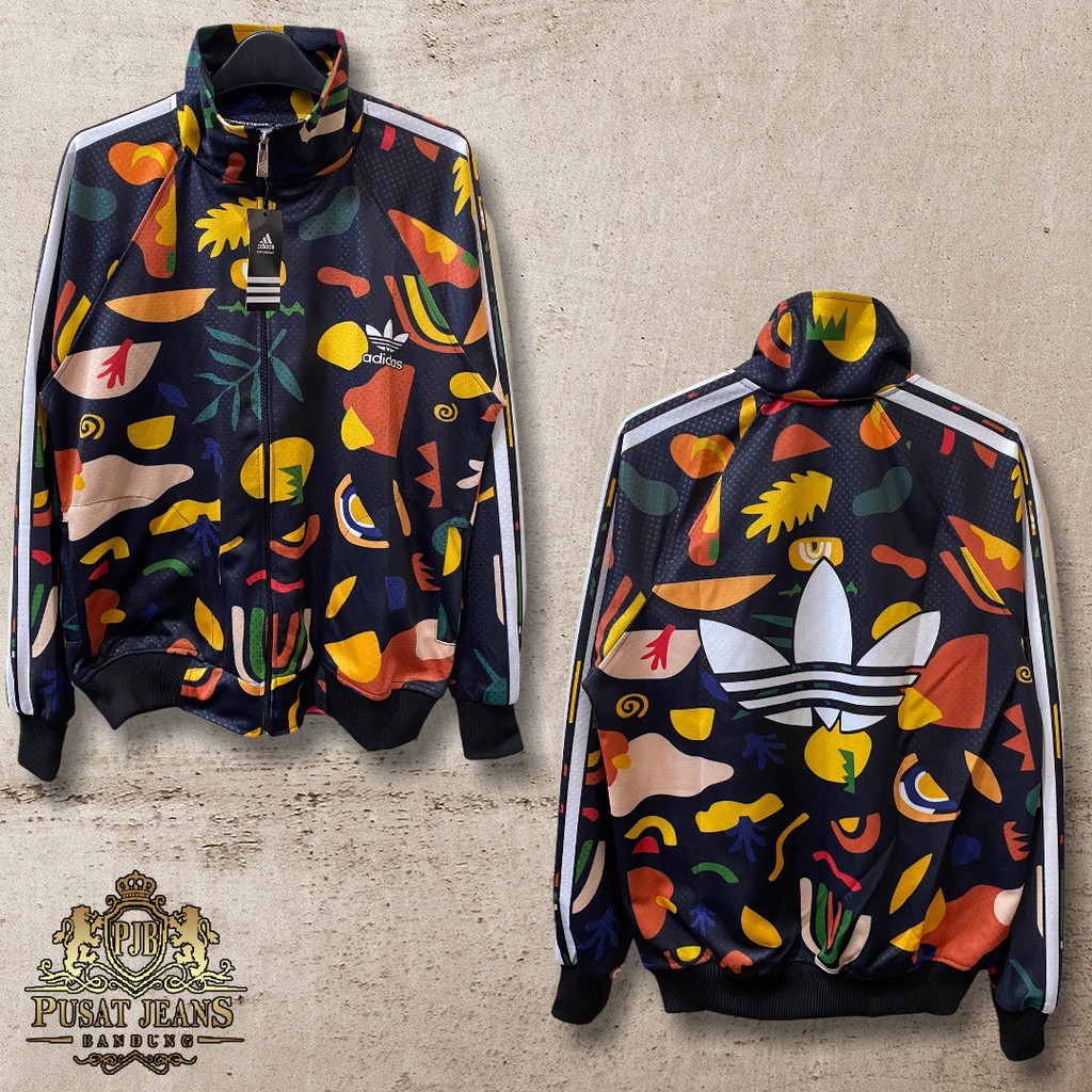 RCL - JAKET TRACKTOP ADIDAS MIRROR FULL PRINTING BUNGA/JAKET ADIDAS TRAKTOP/JAKET OLAH RAGA SEPEDA