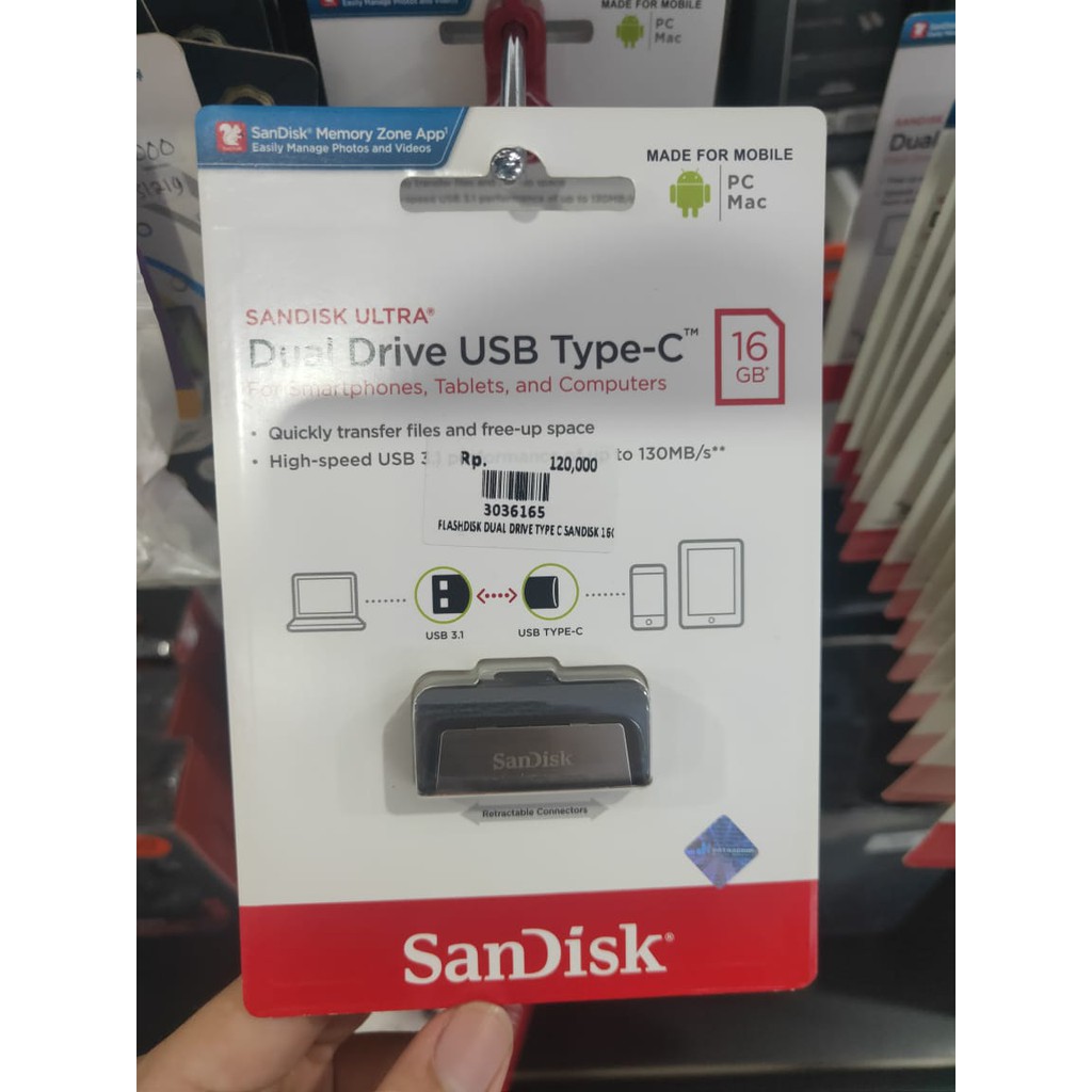 SanDisk Ultra Dual Drive USB 3.1 Flash Drive 16 GB dan 32GB with OTG Type-C