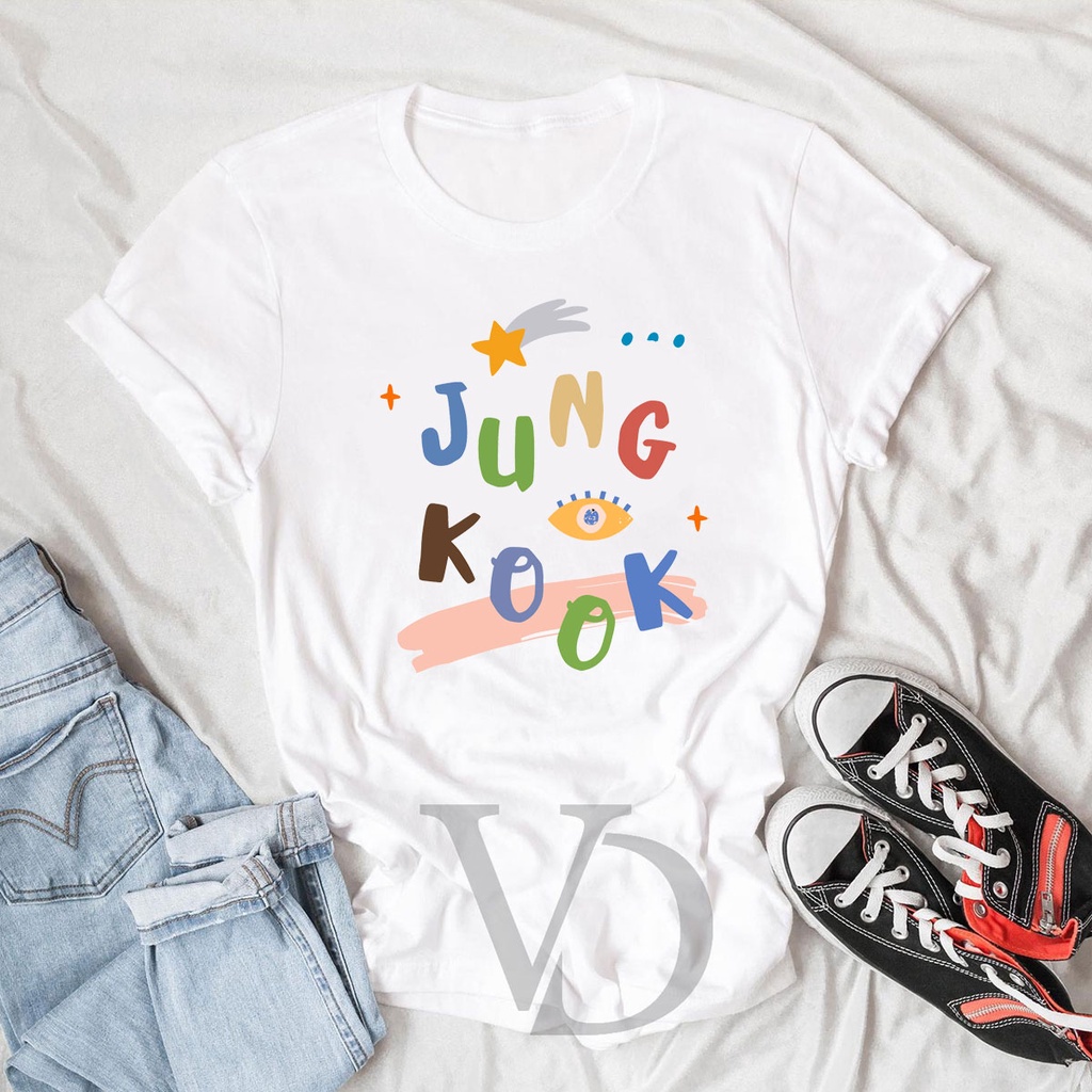 BISA CUSTOM FOTO BAJU JUNG KOOK ARMY/ KAOS WANITA PRIA LENGAN PENDEK / BAJU KOREA