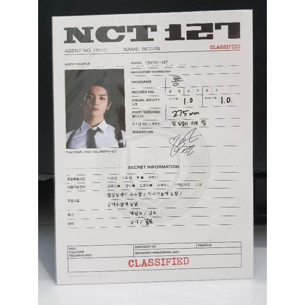 TAEYONG NCT 127 SEASON GREETINGS SHARING 2021 INFO OFFICIAL