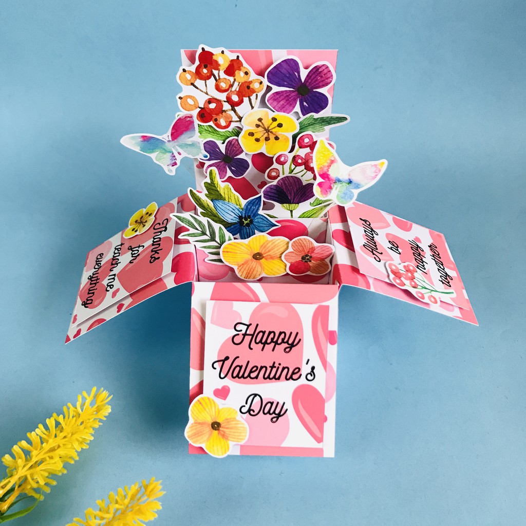 Kotak Hadiah Flower Card Box JUMBO Kartu Ucapan Ulang Tahun Wisuda