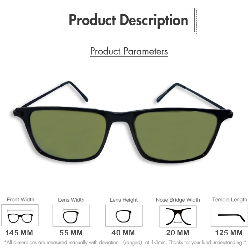 Kacamata Pria Wanita Fashion Anti-UV Model Frame Square Sunglasses Mirrored Flat Lensa Man Woman Eyewear Dengan Fashion Sunglasses Kacamata Anti Silau