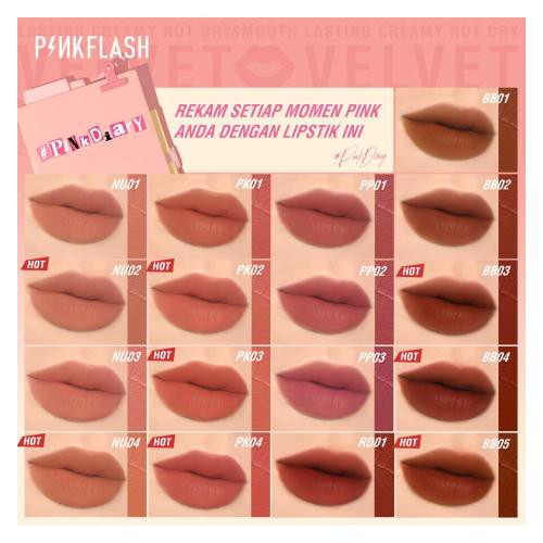 PINKFLASH Velvet Matte Lip Cream Smooth High Pigment Lasting - Lipstick Tahan Air