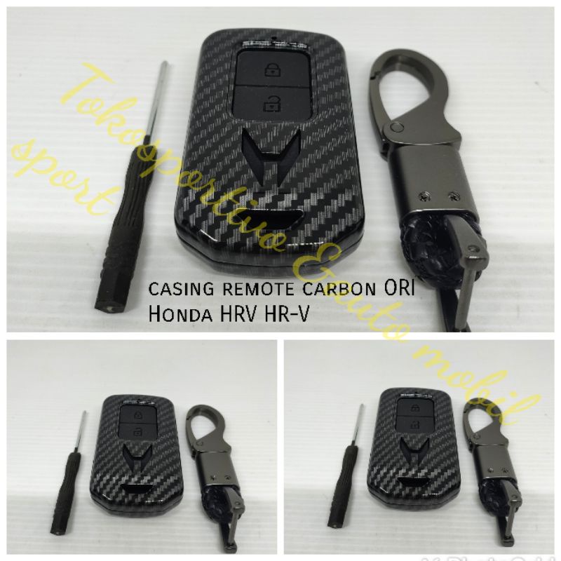 casing cover kunci remote carbon ORI smartkey Honda HRV jazz RS Civic city 2tombol kunci key