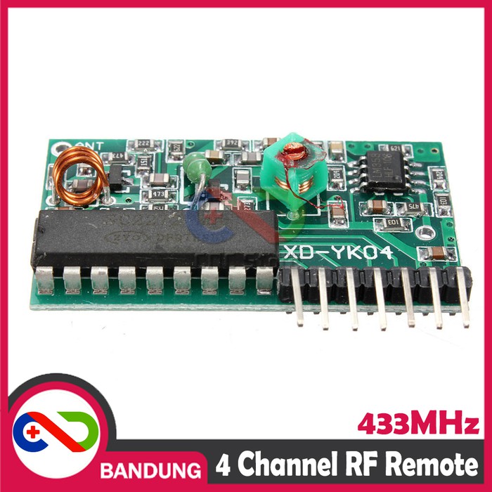 REMOTE 4 CHANNEL RF TRANSMITTER AND RECEIVER 433MHz 5V CONTROL ARDUINO