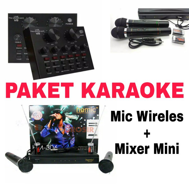 Mic Wireles / Bloetut And Mixer Paket Karaoke