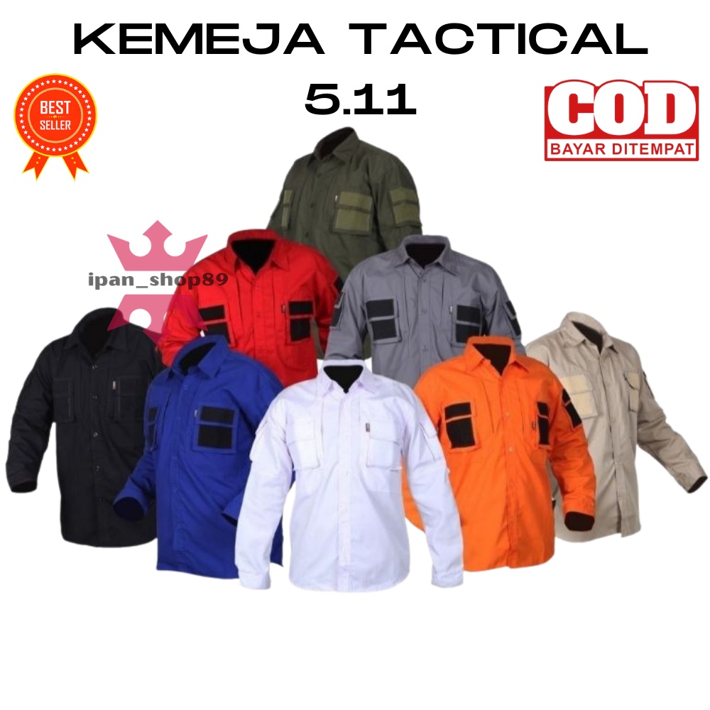 IpanShop Tactical Gear - Kemeja Outdoor Tactical 5.11 Lengan Panjang Pria Lapangan