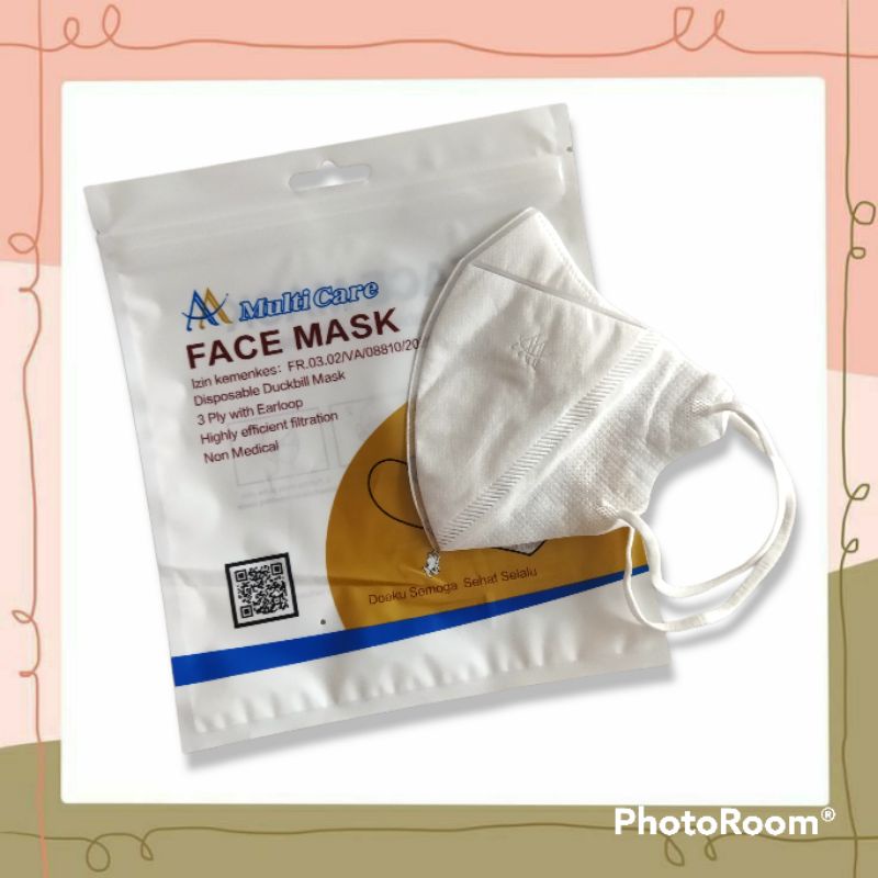 LBH ISI 10 PCS Masker Duckbill / Masker duckbill MULTI CARE / Masker Duckbill Dewasa