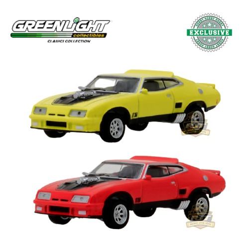 Greenlight 1:64 1973 Ford Falcon XB Red & Yellow Set Diecast Mobilan Car Toy