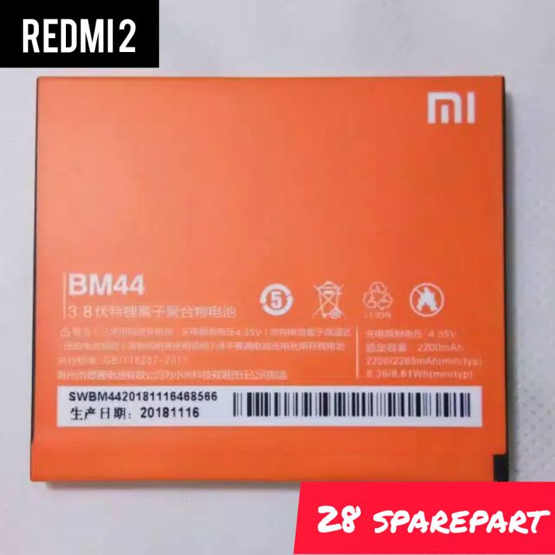 BATERAI/BATRE BM44 XIAOMI REDMI 2/2S ORIGINAL