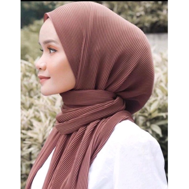 kerudung pashmina plisket / kerudung panjang polos