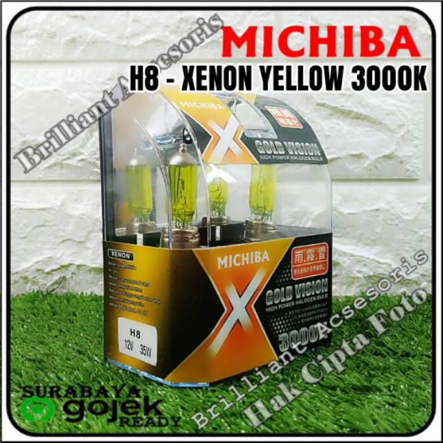 MICHIBA - Xenon Yellow Halogen - H3 / H4 / H7 / H8 / H11 / HB3 / HB4 / PS24 / H27 / 9012 HIR2