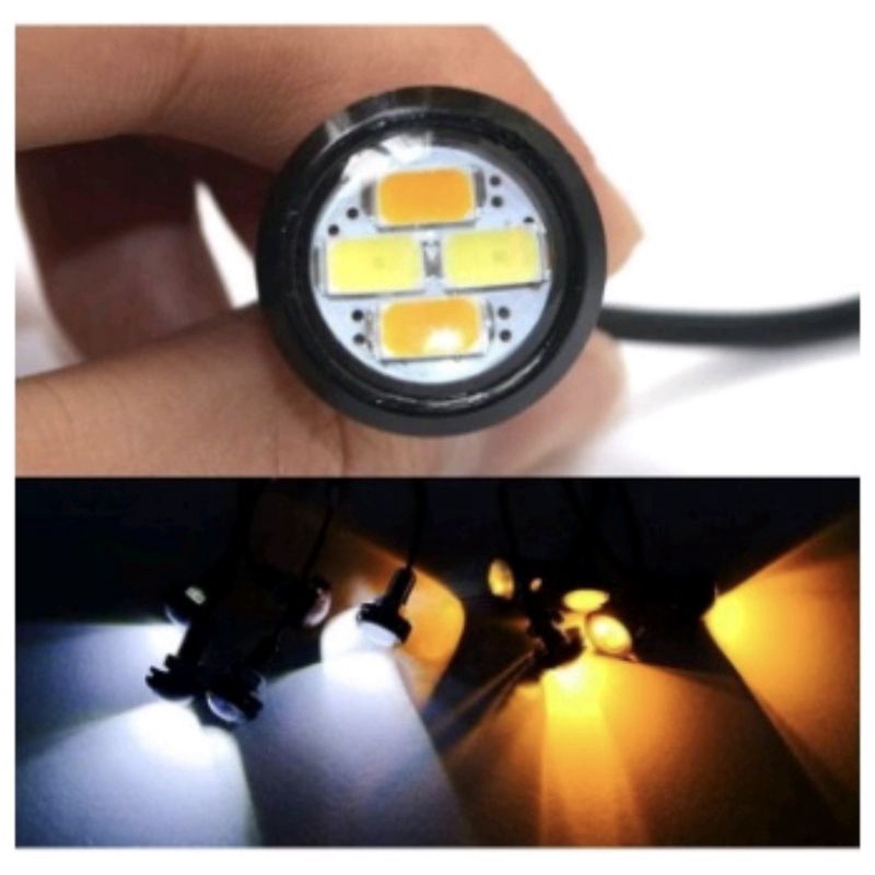 Lampu LED MATA ELANG 2 WARNA Eagle Eyes Eye Senja Sen Kota Mobil Motor Sorot Dual Color 23mm 23 mm