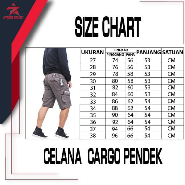 CELANA PENDEK CARGO PRIA JUMBO