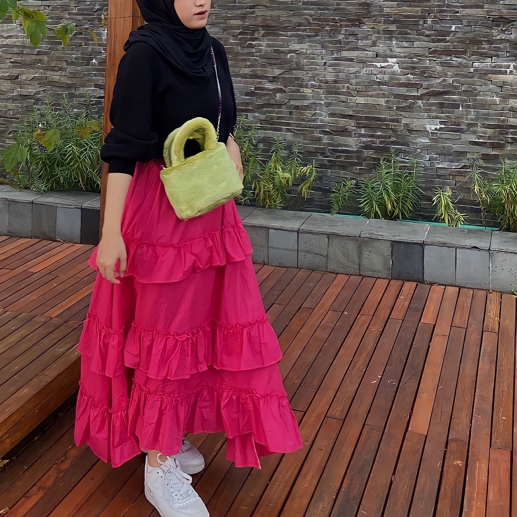 RX Fashion - YORIE SKIRT TWISTCONE / Korean Skirt / Rok Rampel / Rok Ruffle / Plare Skirt Lucu - NN