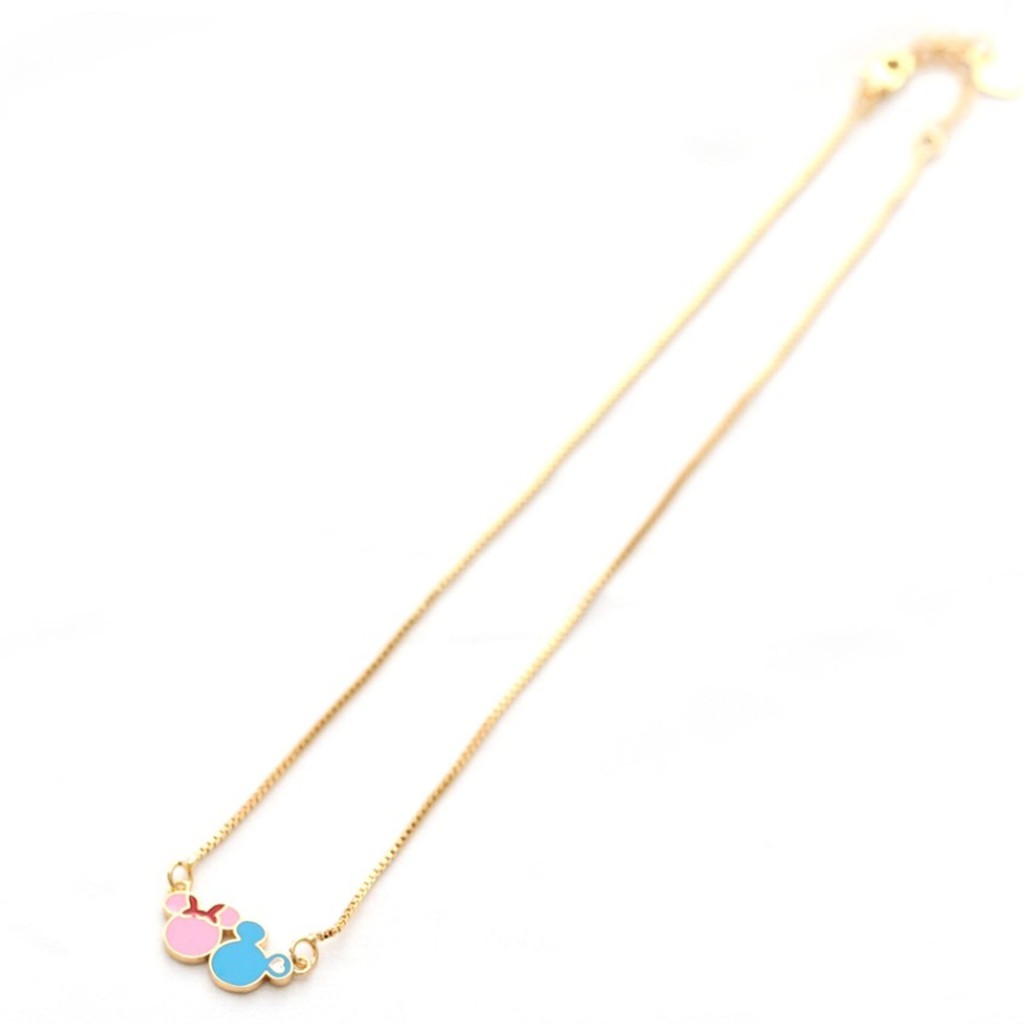 Kalung Anak Mickey Minnie Biru Pink Perhiasan Cantik Anak Lapis Emas 18k 634