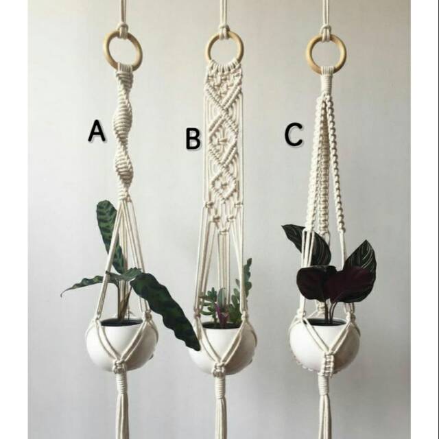 READY STOK) macrame pot gantung / macrame pplant hanger (POT OO3)