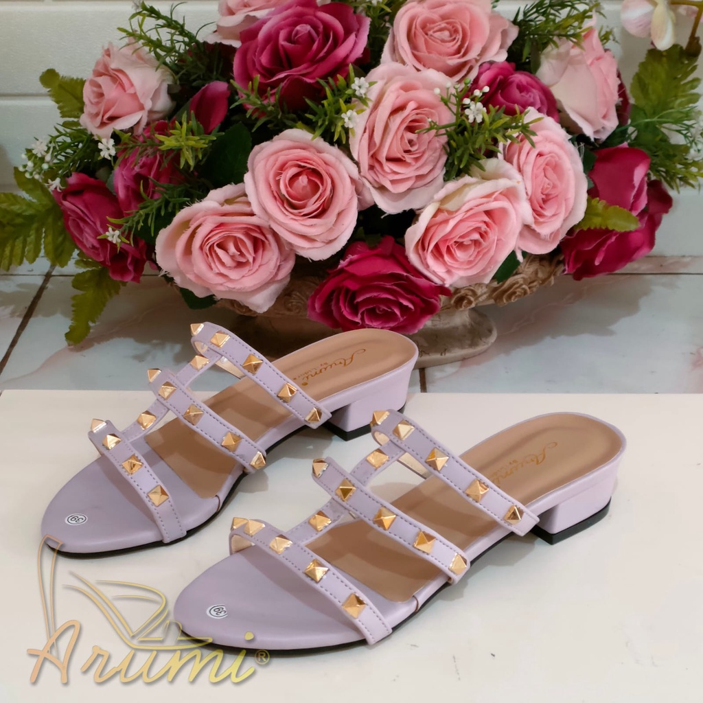 ARMY - Sandal heels hak Tahu Piramid 3cm hak tahu mules stut Rayana 3cm