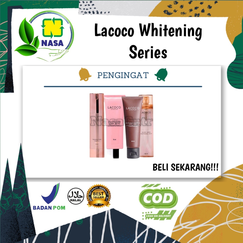 Lacoco Whitening Series Original Nasa Paket Perawatan Wajah Memutihkan Wajah