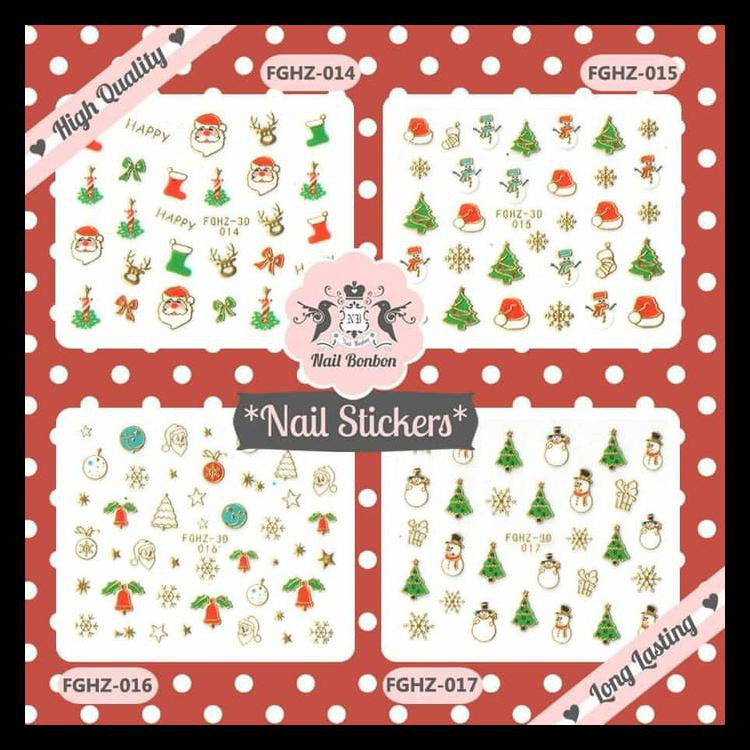 

(BAYAR DITEMPAT) STIKER KUKU NATAL. CHRISTMAS NAIL STICKERS. STIKER SANTA KODE 1113