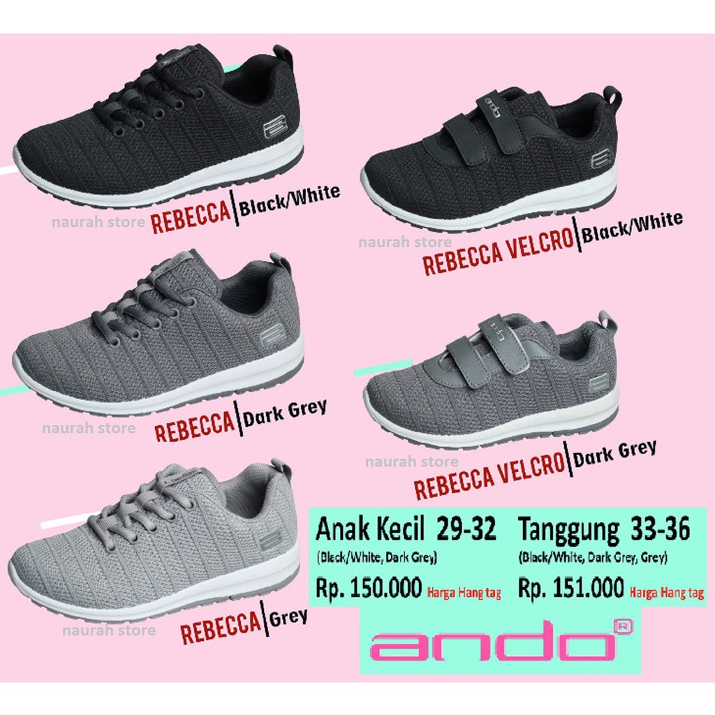 ANDO REBECCA ORIGINAL SEPATU KEREN KUALITAS IMPORT LIMITED EDITION SOL KUAT ANTI SLIP