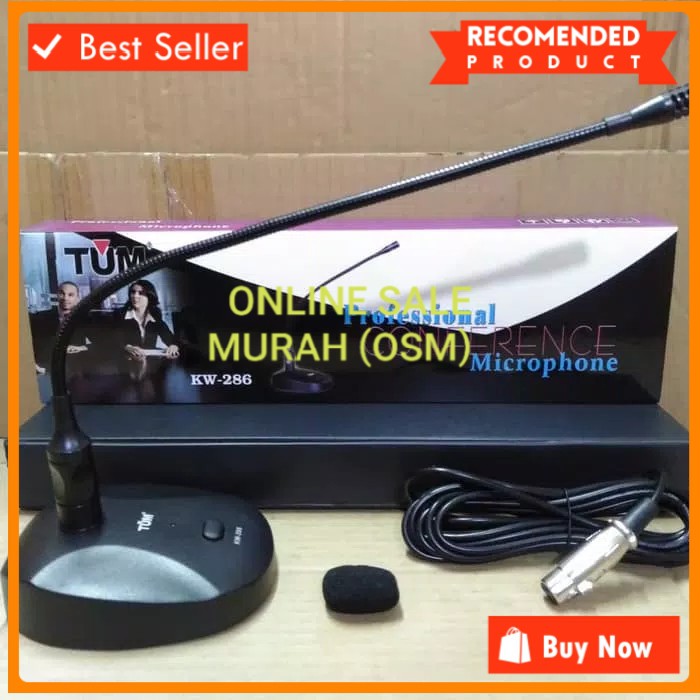 ORIGINAL tum mic meja condenser condesor mikrophone table podium microphone pro audio sound sistem vokal vocal mik profesional panggung dj studio acara pidato asli  TUM 286 PROFESIONAL CONFERENCE MICROPHONE  mic condenser / pakai baterai mic podium  Kelen