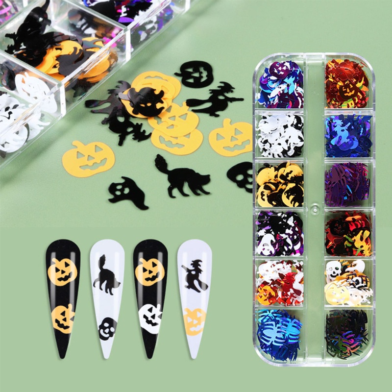 Siy Stiker Kuku Motif Halloween 3d Untuk Dekorasi Nail Art Diy