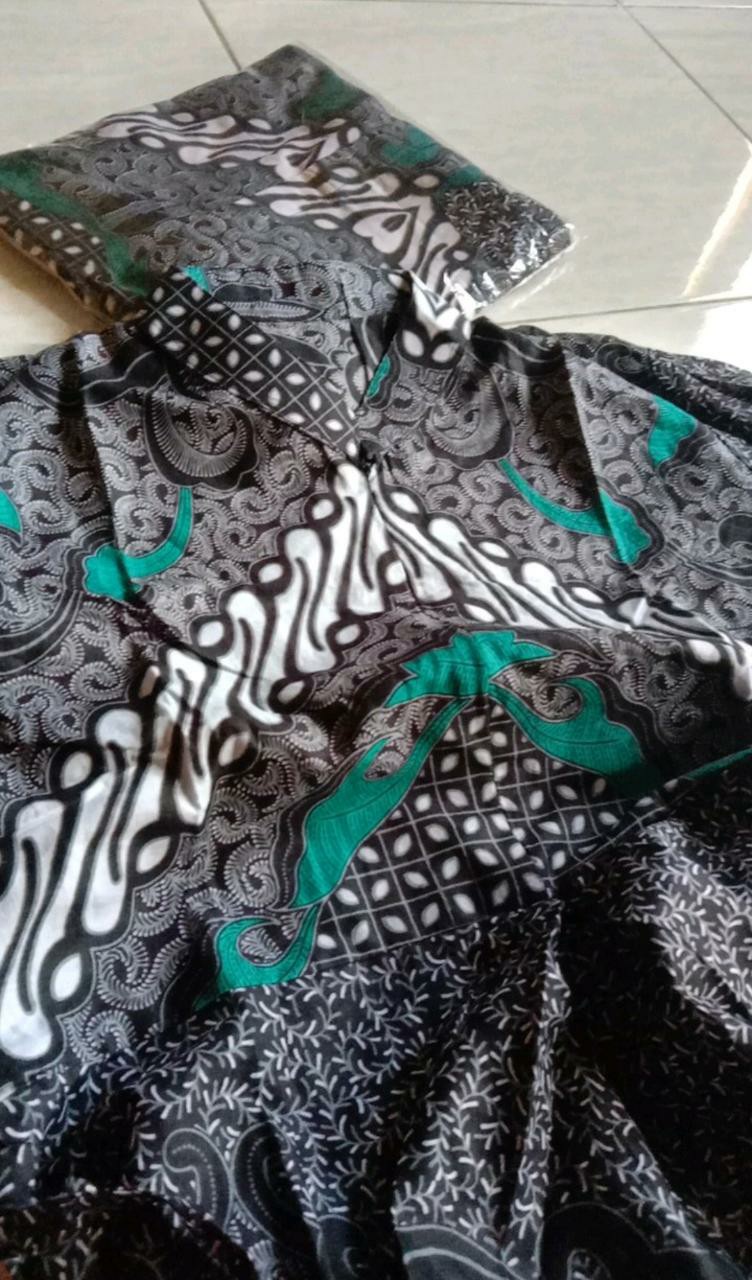 Baju Batik Couple Motif Dimensi Abu Terlaris / Sarimbit Batik / Cod