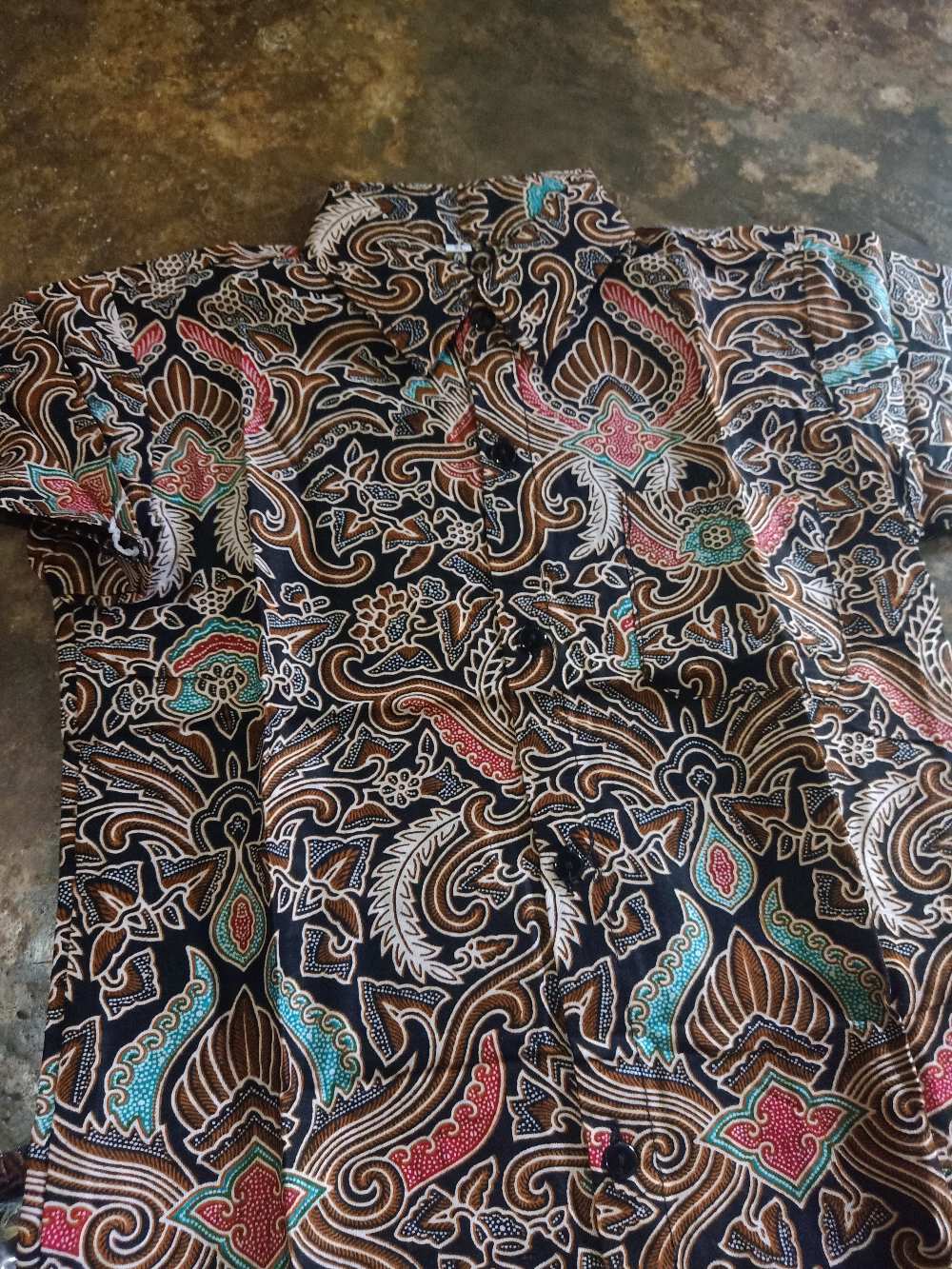 Kemeja Batik Anak / Hem Anak Pendek Laki Laki Motif Ulir 4-11 Tahun