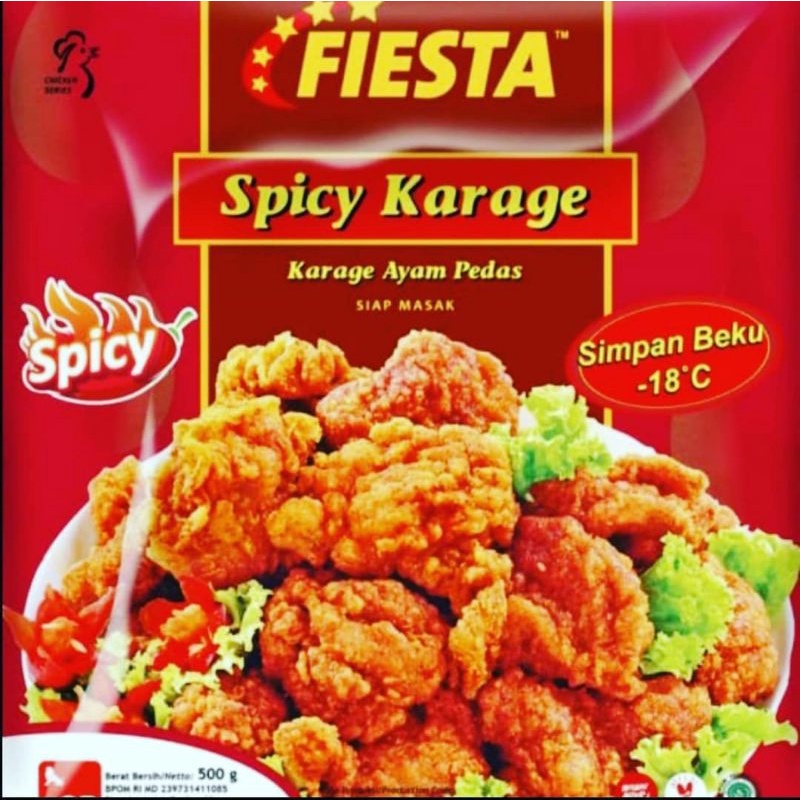 

FROZEN FOOD FIESTA SPICY KARAGE PEDAS KEMASAN 400GR & 500GRAM - DISASS JOGJA