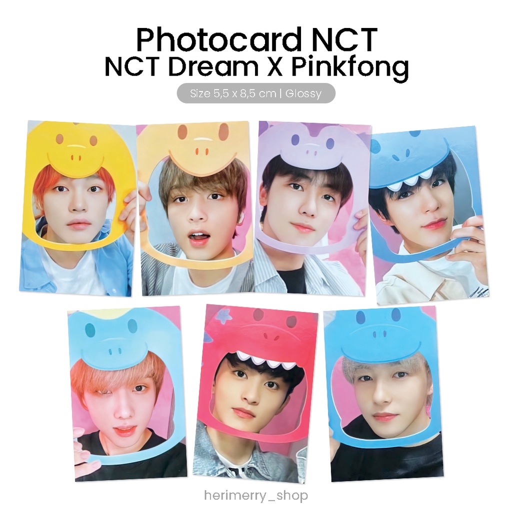 (ISI 7 PCS) Photocard NCT Dream Pinkfong - Kpop Kartu Photo card Unofficial NCT Rex Jaemin Jeno Mark
