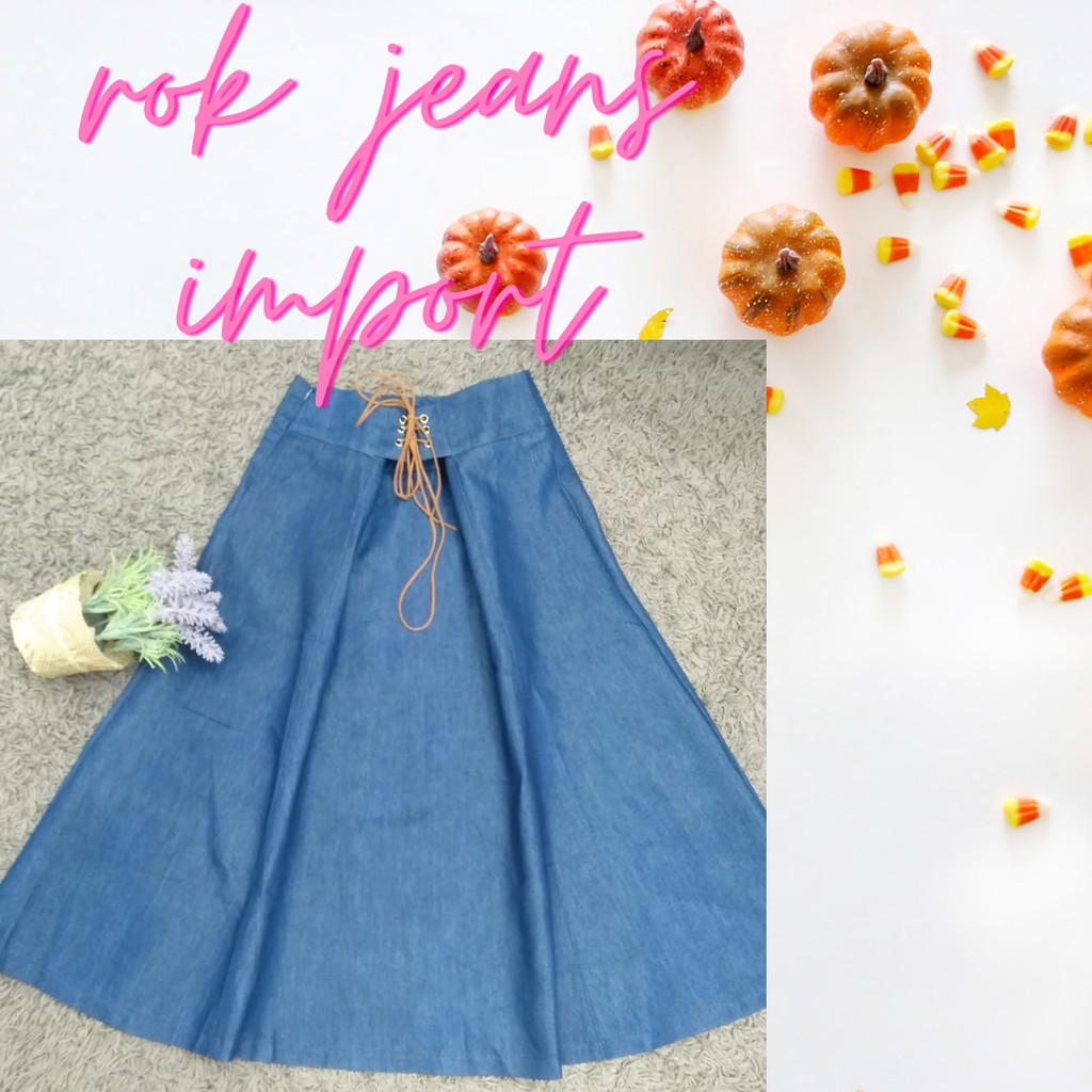 Rok jeans import anak perempuan