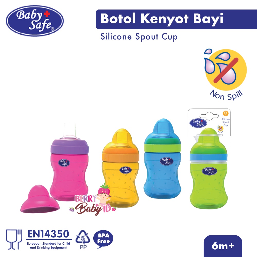 Baby Safe Cup Soft Silicone Spout Training Cup Botol Bayi Anak AP015 BBS066 Berry Mart