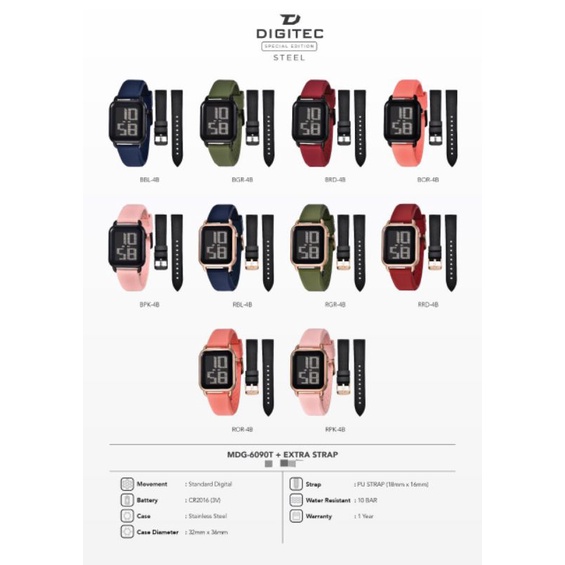 Digitec 6090 Jam tangan Digitec mdg 6090 / DG 6090 garansi original