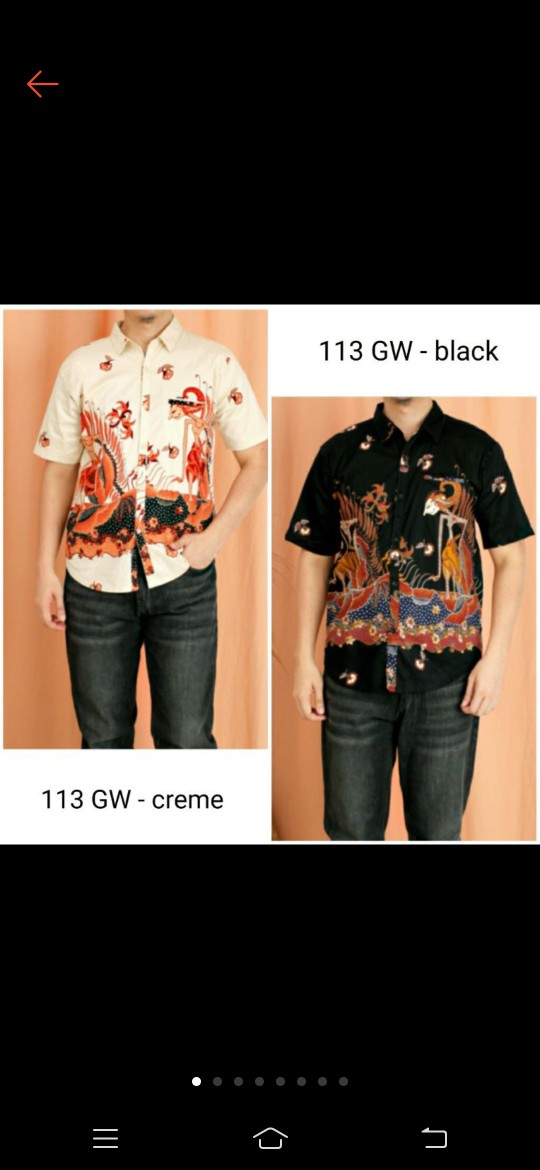 Kemeja Batik Pria Dewasa Lengan Pendek Slim Fit Katun Stretch, 021 Gw#