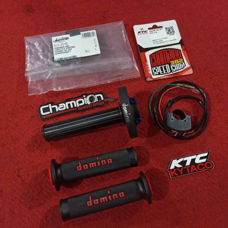 Paket Gas Spontan Domino Racing Italy 1 Kabel Gas + Saklar Engine ON OFF KTC Kytaco Ninja 150 R RR S
