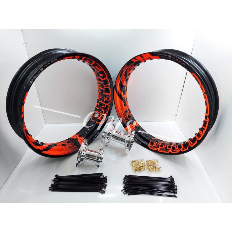 velg jari jari plus tromol Kawasaki KLX 150 D TRACKER velg Supermoto KLX sepaket