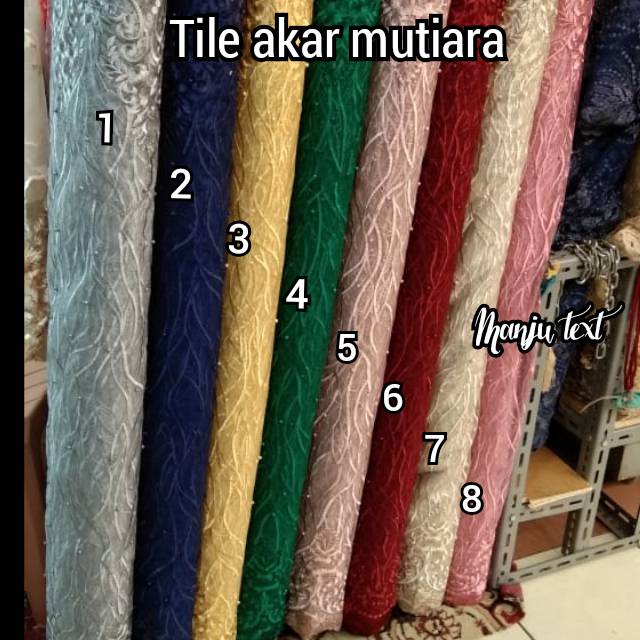 Kain - bahan tile akar mutiara / kain Tille akar mutiara / terbaru