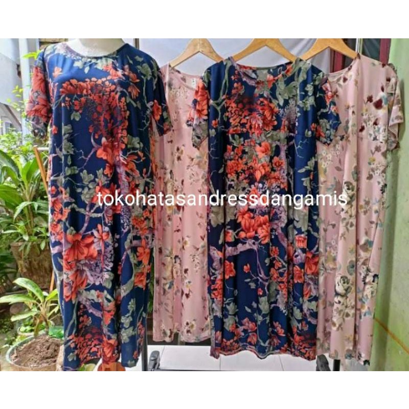 Daster jersey motif//daster jumbo jersey motif// dress jumbo// dress XXL//daster LD 130//dress ruffl